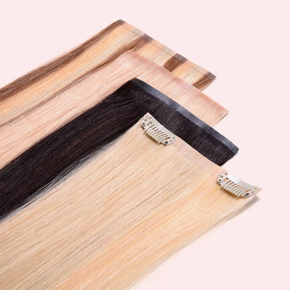 MHOT Seamless Clip-in Extensions Golden/Beach Blonde Highlights (P23/613) NIB - Picture 4 of 4